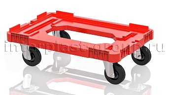 Тележка пластиковая с отверстием без тормозов усиленная красная в Люберцах