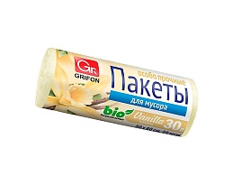 Мешки для мусора 30 л, ароматизированные, Ваниль, бежевые, в рулоне 20 шт., ПНД, 9 мкм, 560х530 мм, GRIFON Aroma, 101-020 V в Люберцах