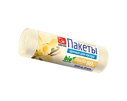 Мешки для мусора 60 л, ароматизированные, Ваниль, бежевые, в рулоне 20 шт., ПНД, 9 мкм, 650х550 мм, GRIFON Aroma, 101-023 V в Люберцах