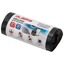 Мешки для мусора 20 л, черные, в рулоне 30 шт., ПНД, 8 мкм, 500х450 мм, LAIMA, 601376 в Люберцах