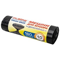 Мешки для мусора 160 л, черные, в рулоне 10 шт., ПВД, 30 мкм, 1200х900 мм, LAIMA ULTRA, 607694 в Люберцах