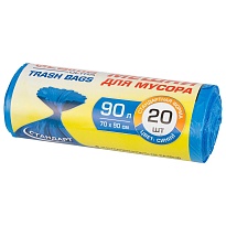 Мешки для мусора 90 л, синие, в рулоне 20 шт., ПНД, 14 мкм, 900х700 мм, LAIMA ULTRA, 607693 в Люберцах