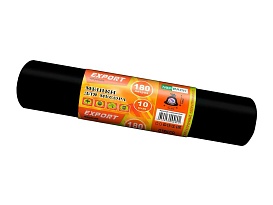 Мешки для мусора 180 л, ароматизированные, черные, в рулоне 10 шт., ПВД, 80 мкм, 1100х930 мм, EXPORT, exp18010142 в Люберцах