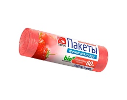 Мешки для мусора 60 л, ароматизированные, Клубника, красные, в рулоне 20 шт., ПНД, 9 мкм, 650х550 мм, GRIFON Aroma, 101-023 K в Люберцах
