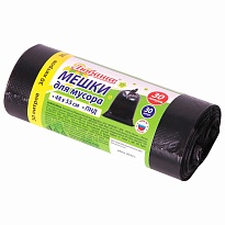 Мешки для мусора 30 л, черные, в рулоне 30 шт., ПНД, 7 мкм, 550х480 мм, Любаша, 608089 в Люберцах