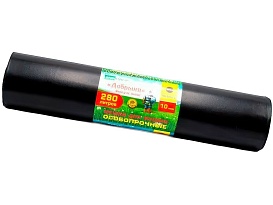 Мешки для мусора 280 л, ароматизированные, черные, в рулоне 10 шт., ПВД 110 мкм, 1400х930 мм, Добрыня, Dob28010black в Люберцах