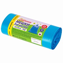 Мешки для мусора 35 л, синие, в рулоне 30 шт., ПНД, 10 мкм, 600х500 мм, Любаша, 608091 в Люберцах