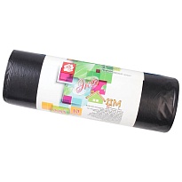 Мешки для мусора 220 л, черные, в рулоне 10 шт., ПВД, 29 мкм, 1100х830 мм, Концепция Быта ЭкоДом, 604924 в Люберцах