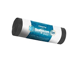 Мешки для мусора 120 л, черные, в рулоне 10 шт., ПНД, 14 мкм, 1100х700 мм, SIBIRSKAYA, 101-008 S в Люберцах