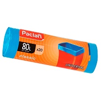 Мешки для мусора 80 л, синие, в рулоне 20 шт., ПНД, 12 мкм, 900х700 мм, PACLAN Classic, 606335 в Люберцах