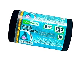 Мешки для мусора 100 л, черные, в рулоне 10 шт., ПВД, 70 мкм, 1000х600 мм, PREMIUM+, 1001076 в Люберцах