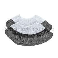 Бахилы бело-черные 1000 шт (500 пар), 48 мкм, двойная подошва, с одной резинкой, Эконом+ в Люберцах Бахилы бело-черные 1000 шт (500 пар), 48 мкм, двойная подошва, с одной резинкой, Эконом+ в Люберцах