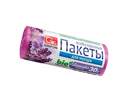 Мешки для мусора 30 л, ароматизированные, Лаванда, сиреневые, в рулоне 20 шт., ПНД, 9 мкм, 560х530 мм, GRIFON Aroma, 101-020 La в Люберцах