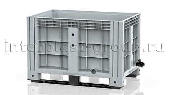 Контейнер iBox сплошной на полозьях с краном серый в Люберцах