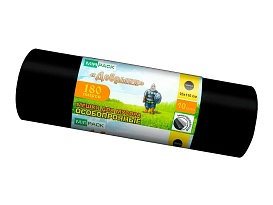 Мешки для мусора 180 л, ароматизированные, черные, в рулоне 10 шт., ПВД, 100 мкм, 1100х930 мм, Добрыня, Dob18010black в Люберцах